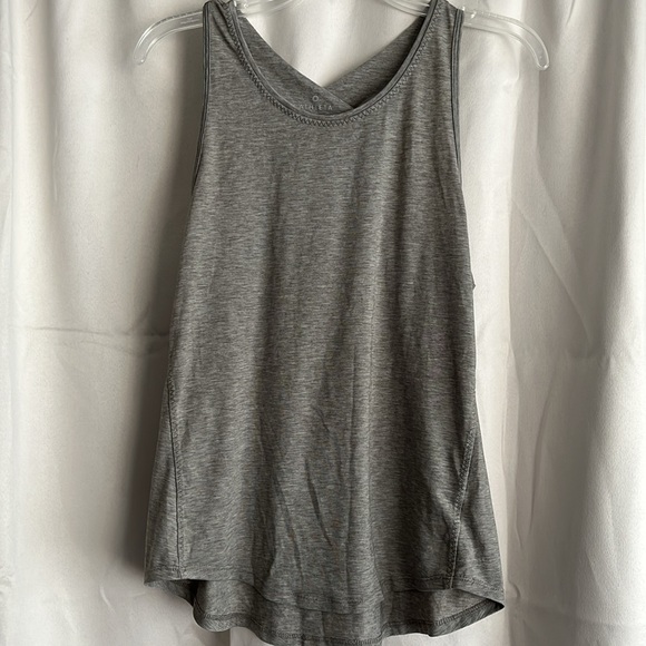 Athleta Yogini Criss Cross Tank Top Light Heather Gray  Size Small - Picture 3 of 5